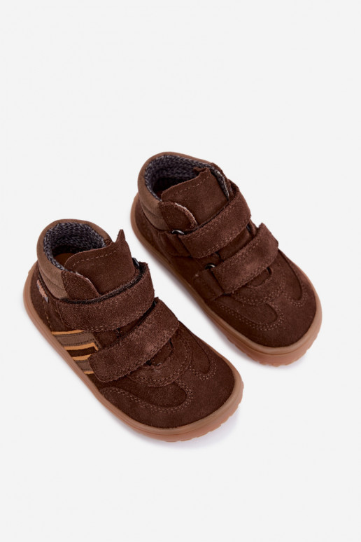 Bērnu mākslīgā zamšādas apavi Barefoot FRODDO G3110285-3 brūni