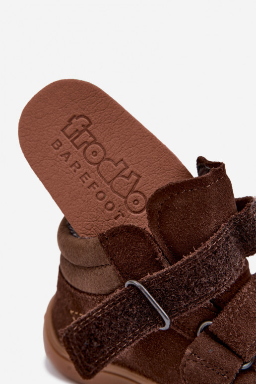 Bērnu mākslīgā zamšādas apavi Barefoot FRODDO G3110285-3 brūni