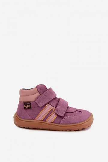 Bērnu mākslīgā zamšādas apavi Barefoot FRODDO G3110285-12 violeti 2