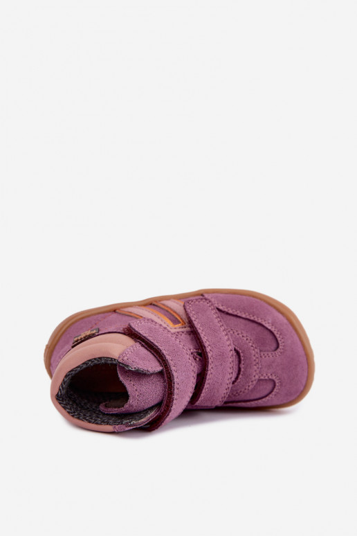 Bērnu mākslīgā zamšādas apavi Barefoot FRODDO G3110285-12 violeti