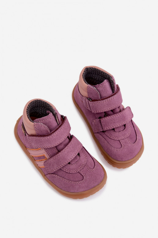 Bērnu mākslīgā zamšādas apavi Barefoot FRODDO G3110285-12 violeti