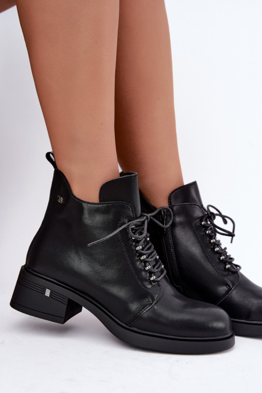 Mākslīgās ādas siltināti potītes zābaki Klocke T.Sokolski Z26-288 melni