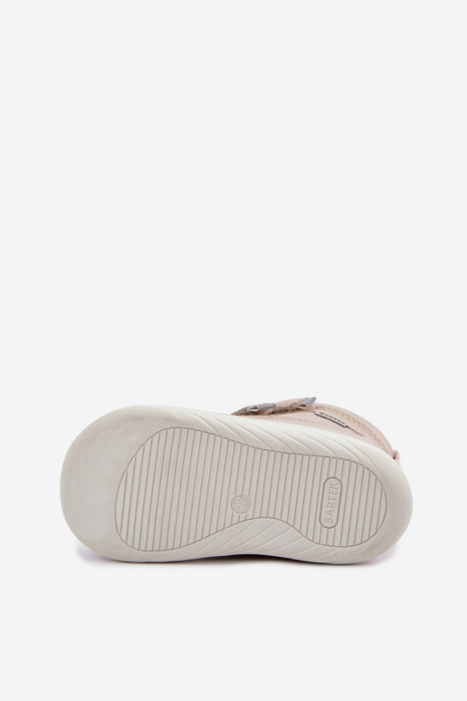 Ādas bērnu sniega zābaki Barefoot Bartek 8401454 smilšu krāsā