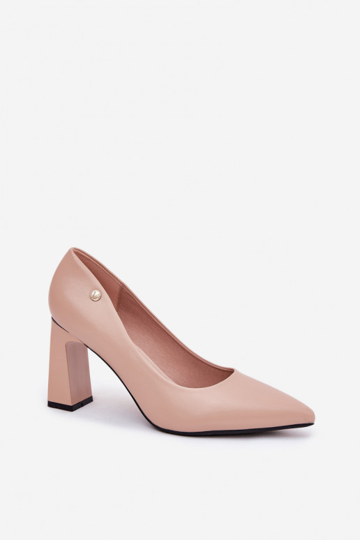 Eleganta stila augstpapēžu kurpes Vinceza 62221 smilšu krāsā