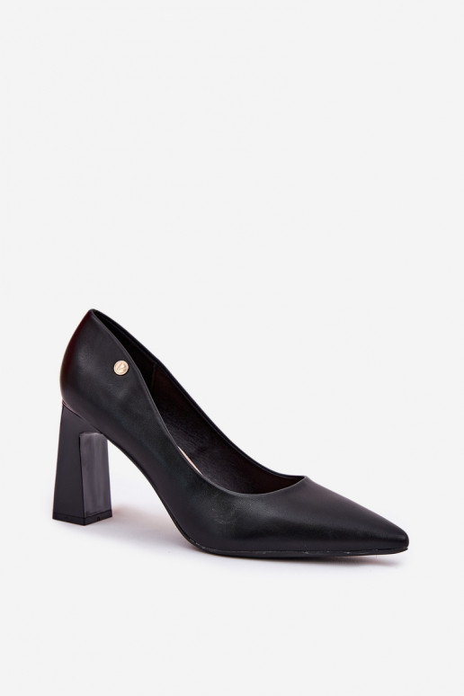 Eleganta stila augstpapēžu kurpes Vinceza 62221 melnā krāsā