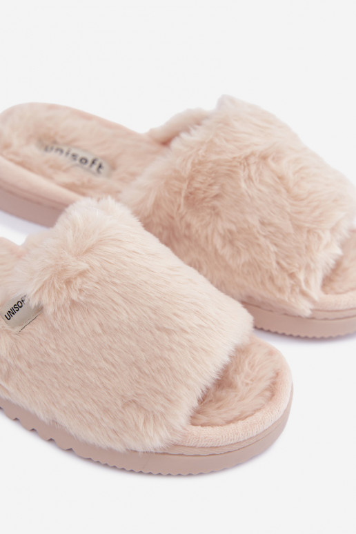 Sieviešu čības ar kažokādu smilšu krāsā Loraline