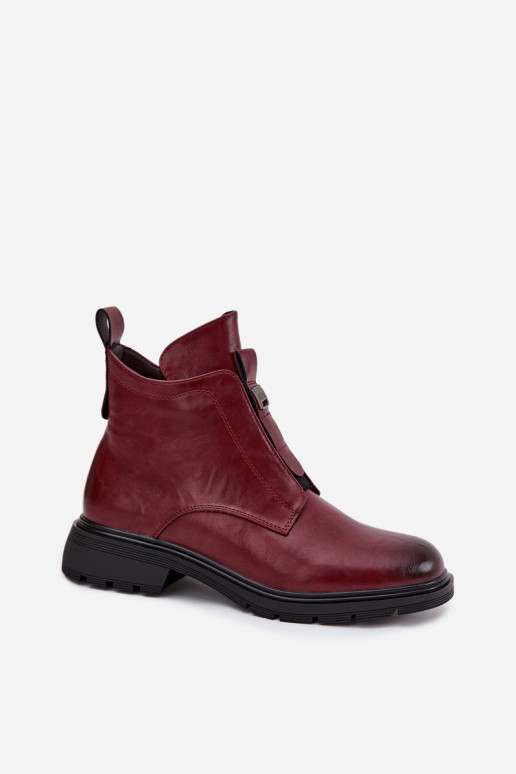 Siltas sieviešu potītes ar dekoratīvām detaļām bordo Roselle