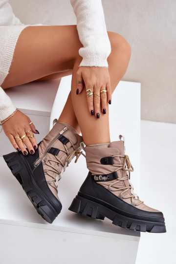 Bēša krāsas sieviešu sniega zābaki Lee Cooper LCJ-24-47-3143
