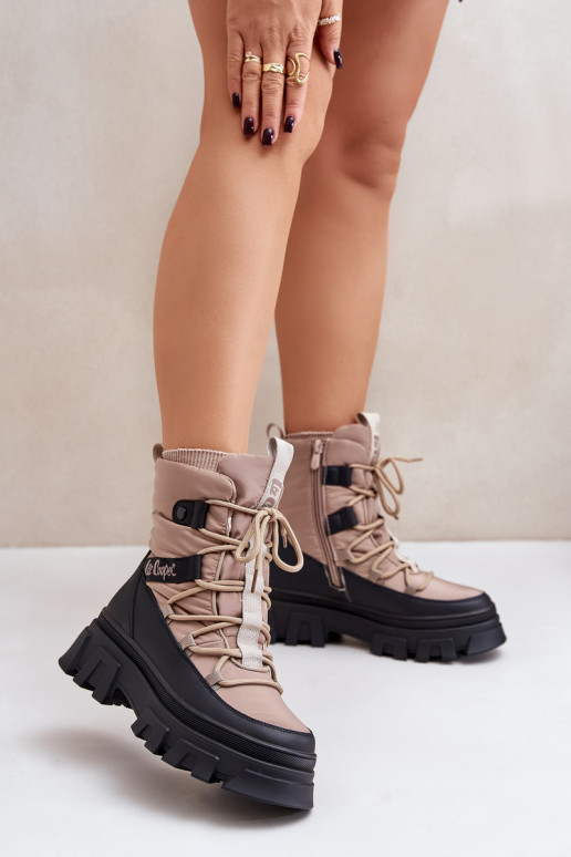 Bēša krāsas sieviešu sniega zābaki Lee Cooper LCJ-24-47-3143