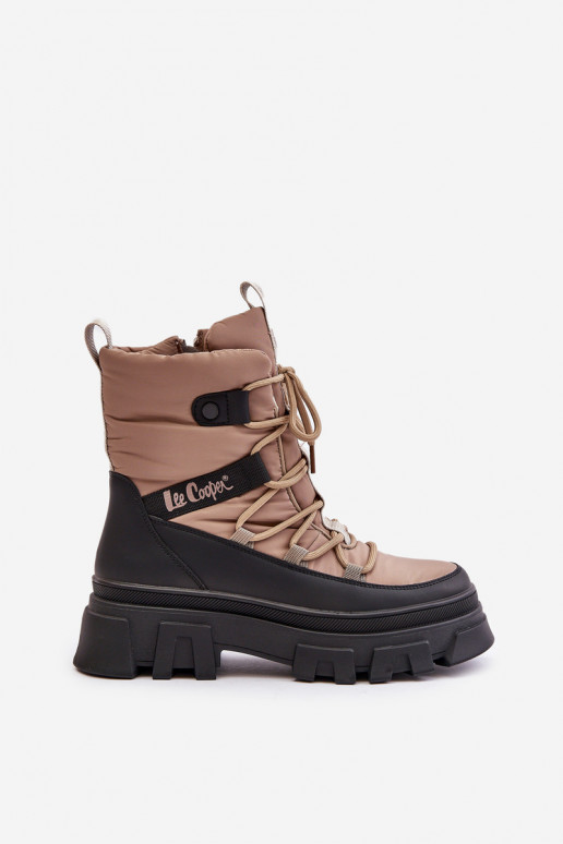 Bēša krāsas sieviešu sniega zābaki Lee Cooper LCJ-24-47-3143