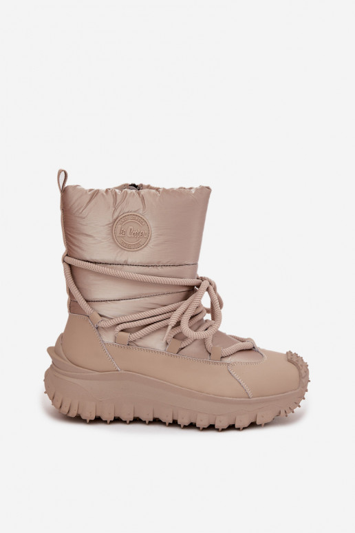 Bēša un zelta krāsas sniega zābaki ar platformu Lee Cooper LCJ-25-12-3663