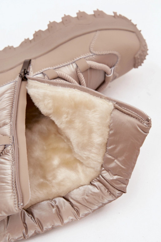Bēša un zelta krāsas sniega zābaki ar platformu Lee Cooper LCJ-25-12-3663