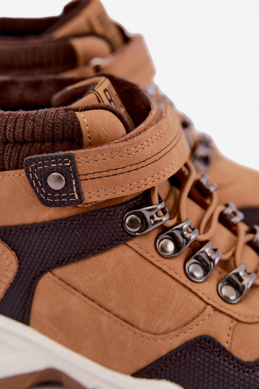 Brūni bērnu siltināti zābaki ar velcro Big Star UU374005