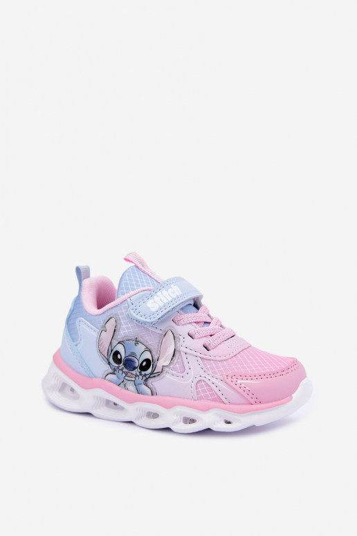 Bērnu kedas Stitch ar mirdzošu zoli 8703815 rozā-zilā krāsā