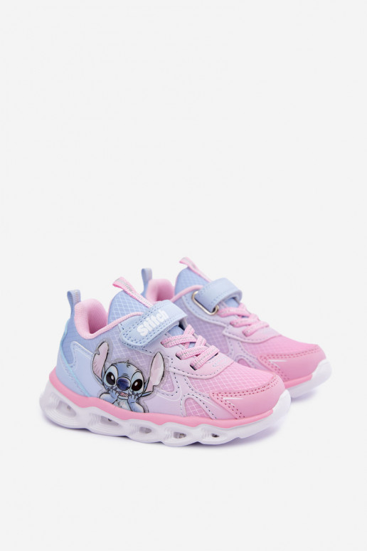 Bērnu kedas Stitch ar mirdzošu zoli 8703815 rozā-zilā krāsā
