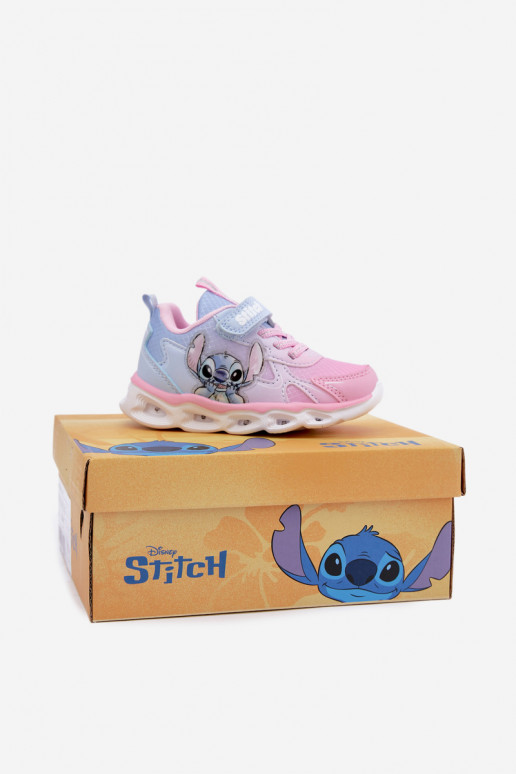 Bērnu kedas Stitch ar mirdzošu zoli 8703815 rozā-zilā krāsā