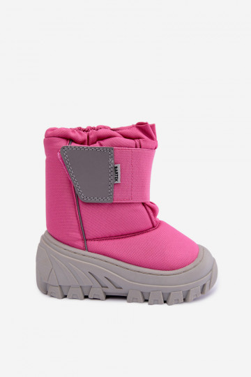 Bērnu sniega zābaki ar lipīgām sprādzēm Bartek 11626012 rozā krāsā 2