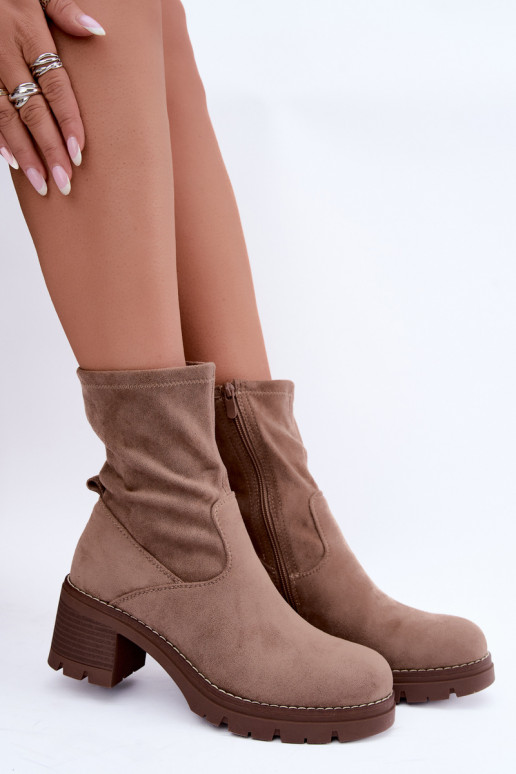 Sieviešu potītes zābaki smilšu krāsā Meldrenelle