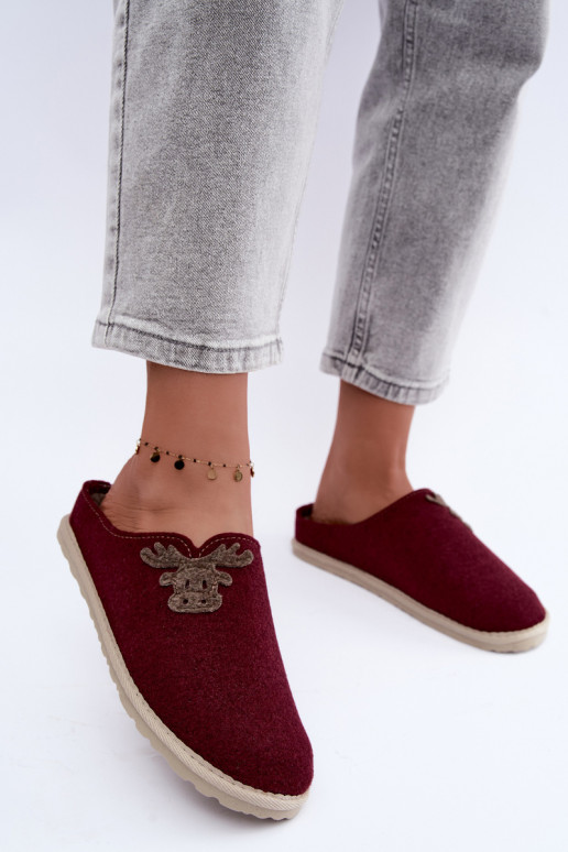 Sieviešu čības ar stirnām Inblu CS000049 bordo