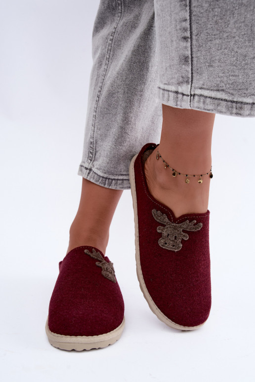 Sieviešu čības ar stirnām Inblu CS000049 bordo