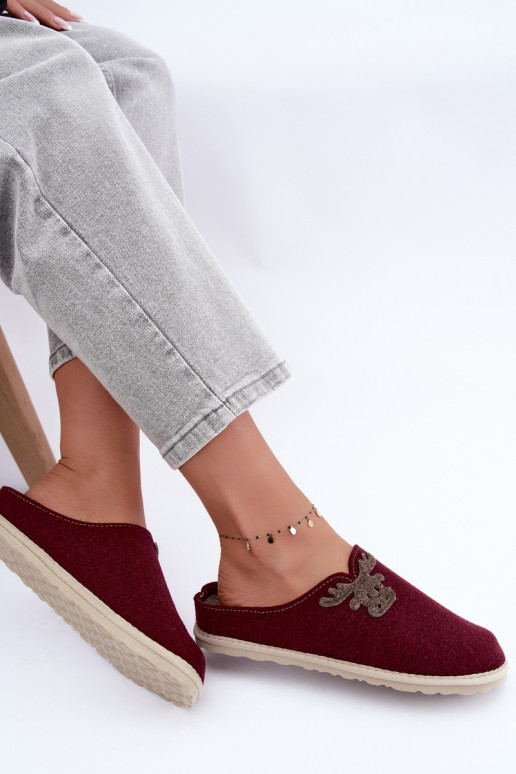 Sieviešu čības ar stirnām Inblu CS000049 bordo