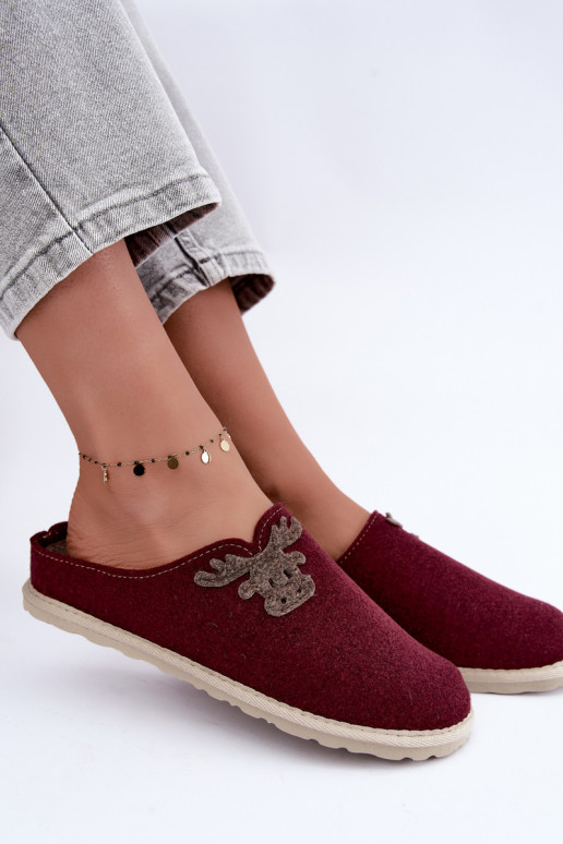 Sieviešu čības ar stirnām Inblu CS000049 bordo