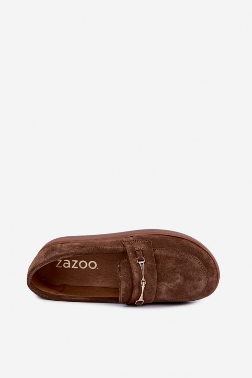 mokasīni no brūnā mākslīgā zamša Zazoo
