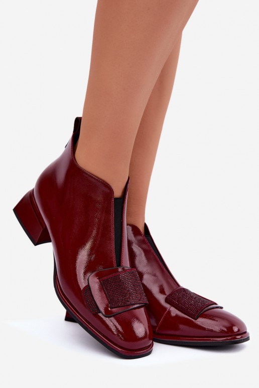 lakas siltināti potītes zābaki Klocke Artiker 59C0107 bordo krāsā