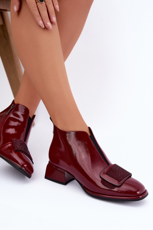 lakas siltināti potītes zābaki Klocke Artiker 59C0107 bordo krāsā