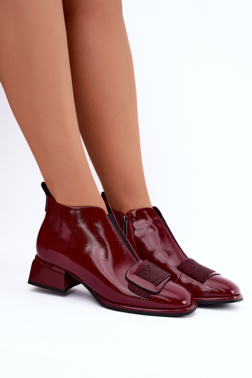 lakas siltināti potītes zābaki Klocke Artiker 59C0107 bordo krāsā