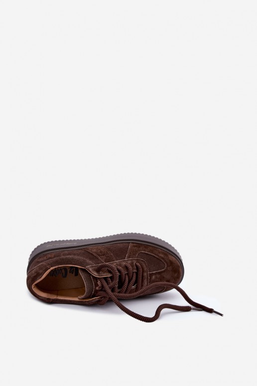 platformas sporta apavi no mākslīgā zamša Lee Cooper LCJ-26-01-4644 šokolādes krāsā
