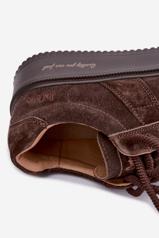 platformas sporta apavi no mākslīgā zamša Lee Cooper LCJ-26-01-4644 šokolādes krāsā