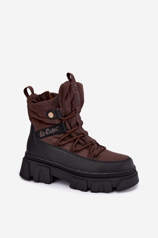sieviešu sniega zābaki Lee Cooper LCJ-26-01-4631 brūnā krāsā