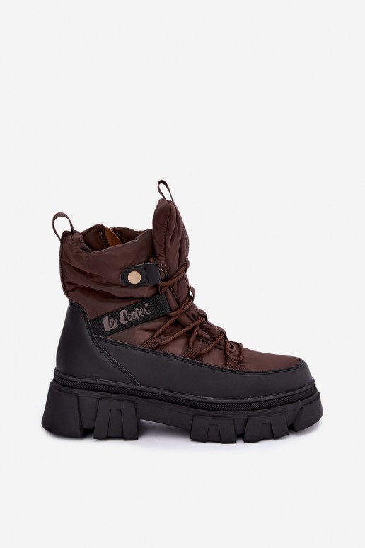 sieviešu sniega zābaki Lee Cooper LCJ-26-01-4631 brūnā krāsā