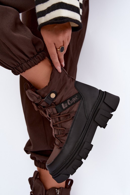 sieviešu sniega zābaki Lee Cooper LCJ-26-01-4631 brūnā krāsā