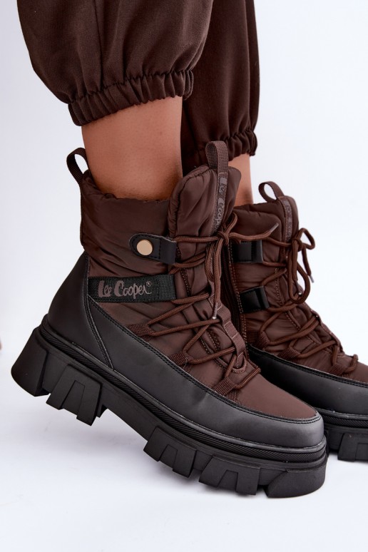 sieviešu sniega zābaki Lee Cooper LCJ-26-01-4631 brūnā krāsā