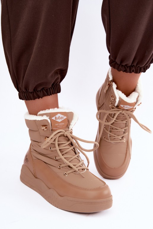 šņorējami sniega zābaki Lee Cooper LCJ-44-4565 brūnā krāsā