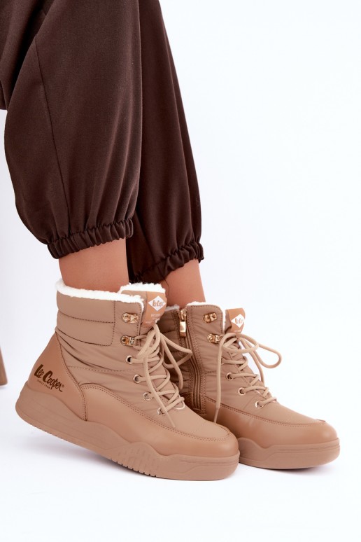 šņorējami sniega zābaki Lee Cooper LCJ-44-4565 brūnā krāsā