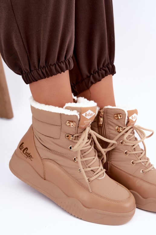 šņorējami sniega zābaki Lee Cooper LCJ-44-4565 brūnā krāsā