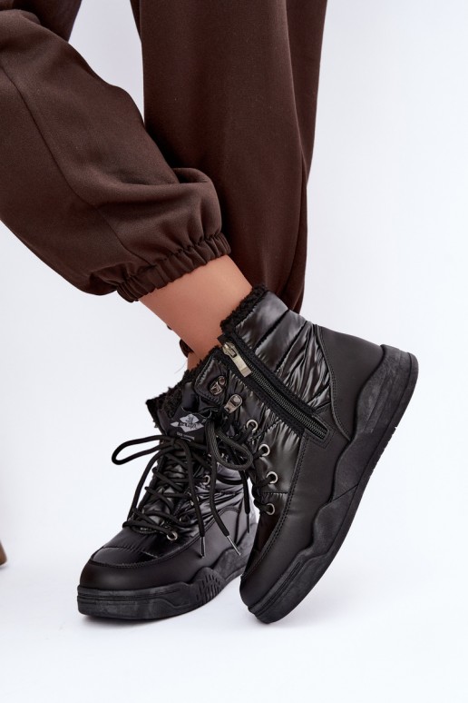 šņorējami sniega zābaki Lee Cooper LCJ-44-4562 melnā krāsā