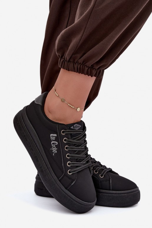 platformas ikdienas apavi Lee Cooper LCJ-26-44-4560 melnā krāsā