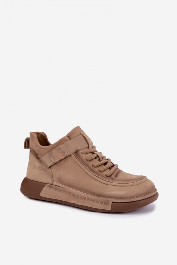 siltināti potītes zābaki no dabīgās ādas Lee Cooper LCJ-26-19-4603 haki krāsā