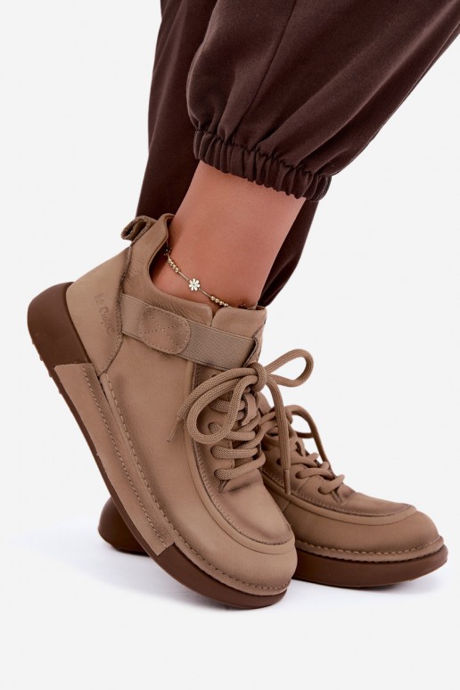 siltināti potītes zābaki no dabīgās ādas Lee Cooper LCJ-26-19-4603 haki krāsā