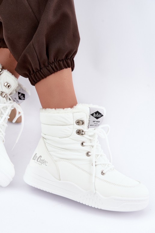 šņorējami sniega zābaki Lee Cooper LCJ-44-4563 baltā krāsā