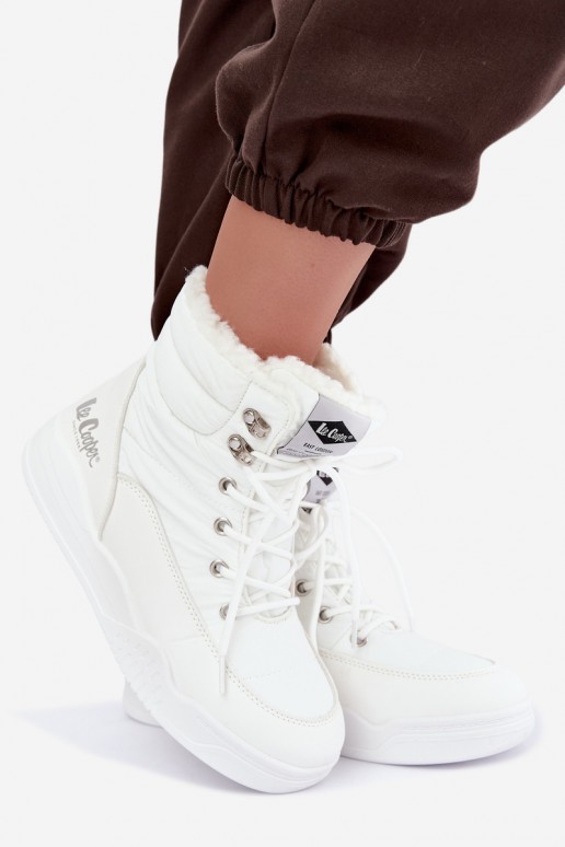šņorējami sniega zābaki Lee Cooper LCJ-44-4563 baltā krāsā