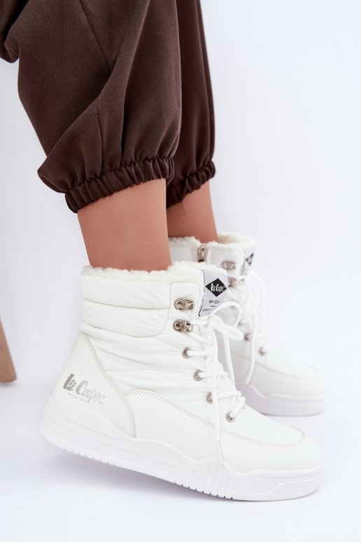 šņorējami sniega zābaki Lee Cooper LCJ-44-4563 baltā krāsā