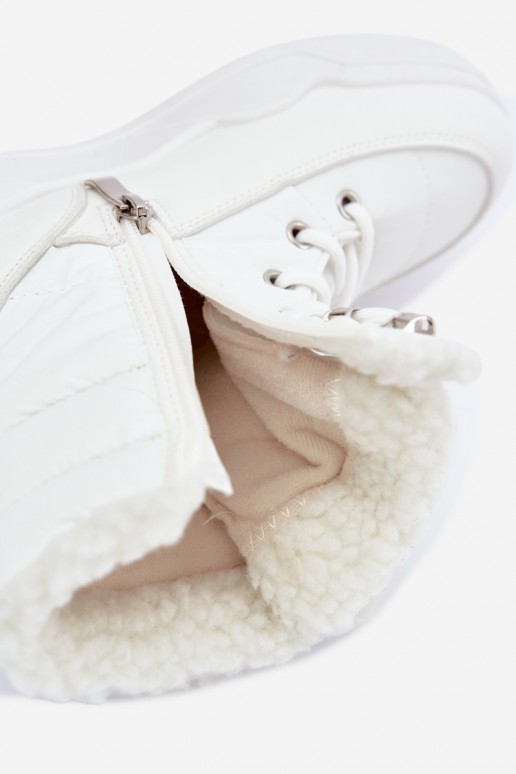 šņorējami sniega zābaki Lee Cooper LCJ-44-4563 baltā krāsā