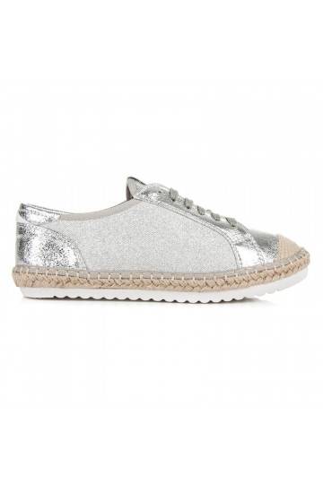 Auduma pelēkas un sudraba espadrilles HSYFA11S 2