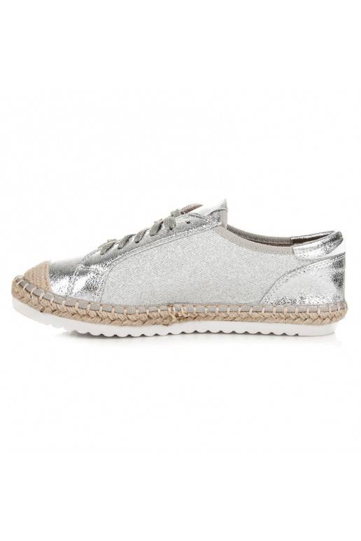 Auduma pelēkas un sudraba espadrilles HSYFA11S