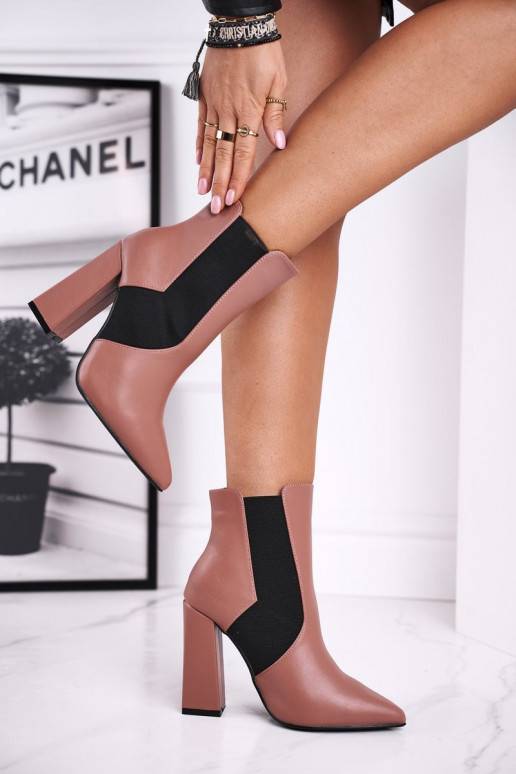 Naiste poolsaapad kõrge jämeda kontsaga Tumeroosad värvi Good Vibes BAT_L1330 PINK  - 1 Naiste poolsaapad kõrge jämeda kontsaga Tumeroosad värvi Good Vibes BAT_L1330 PINK  - 1